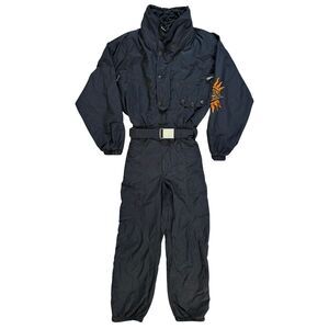 Bogner Vintage Ski Suit One Piece Snowsuit Men Size 40 Black Belted 90s Snow